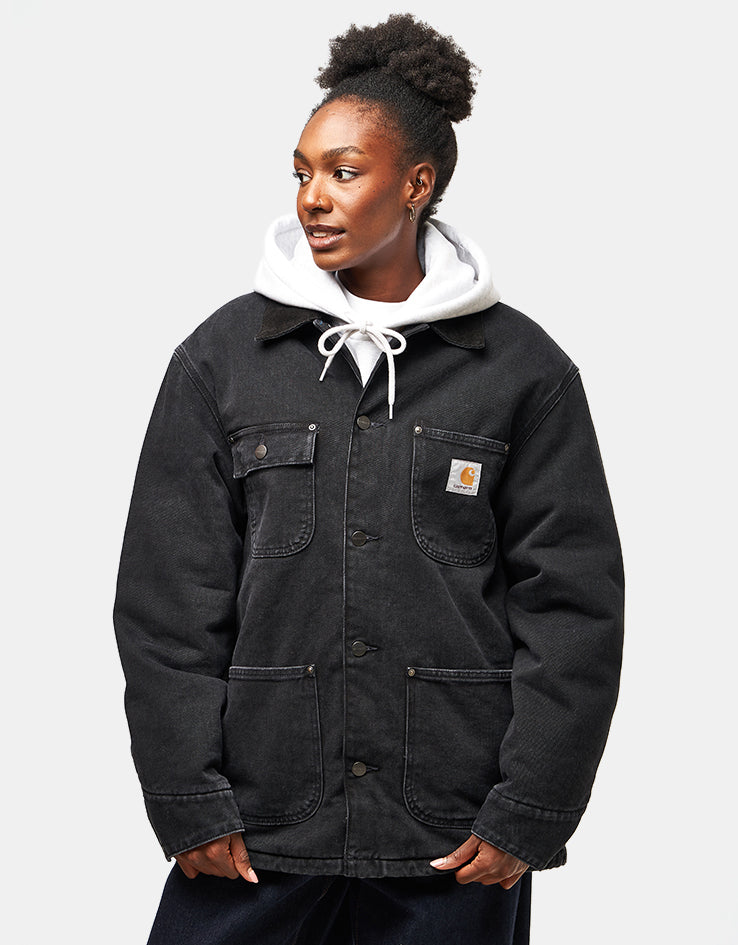 Carhartt WIP OG Chore Coat - Black/Black (Stone Washed)