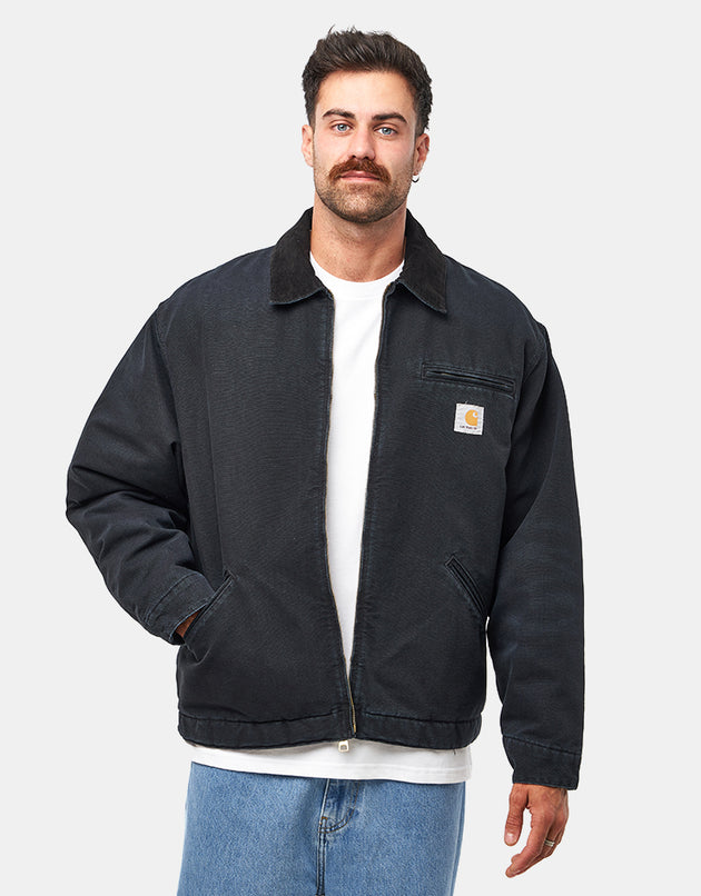 Carhartt WIP OG Detroit Jacket - Black/Black (Stone Canvas)