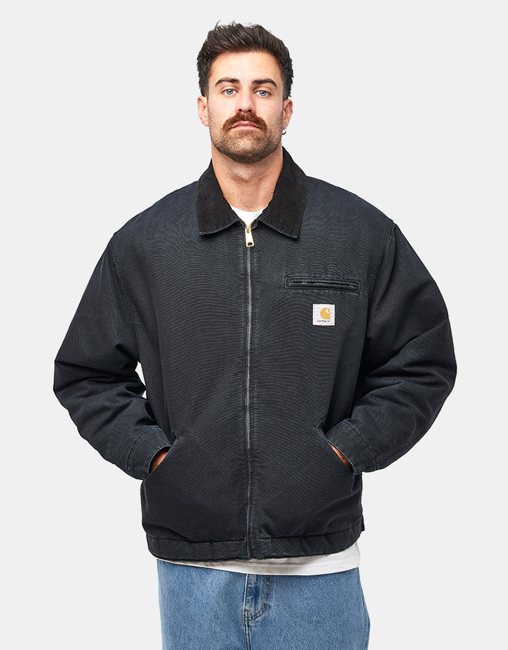 Carhartt WIP OG Detroit Jacket - Black/Black (Stone Canvas)