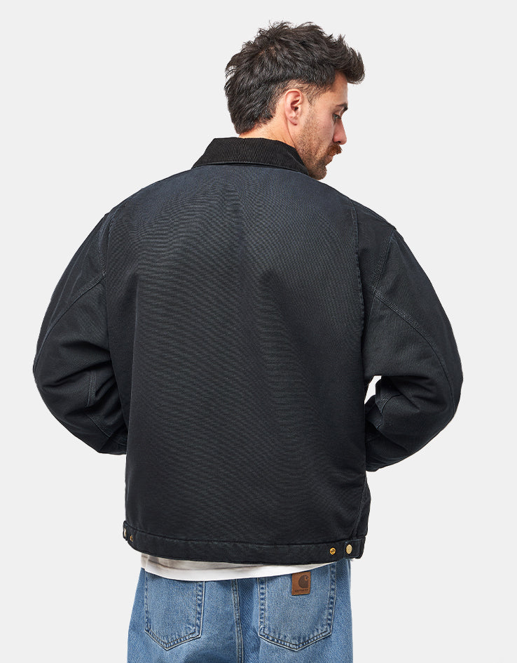 Carhartt WIP OG Detroit Jacket - Black/Black (Stone Canvas)