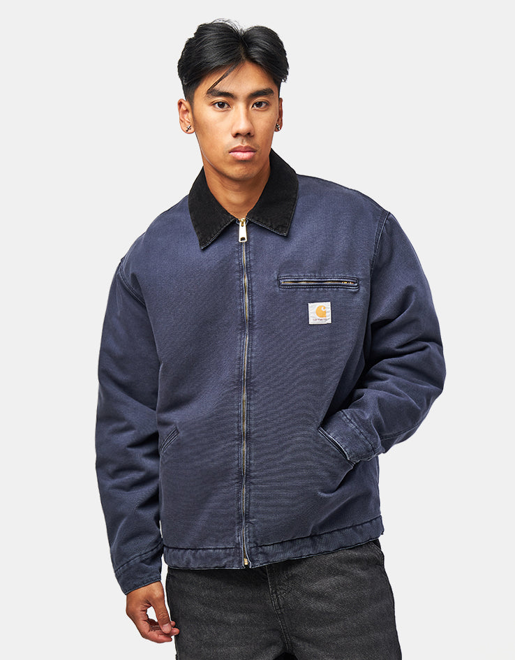 Carhartt WIP OG Detroit Jacket - Dark Navy/Black (Stone Canvas)