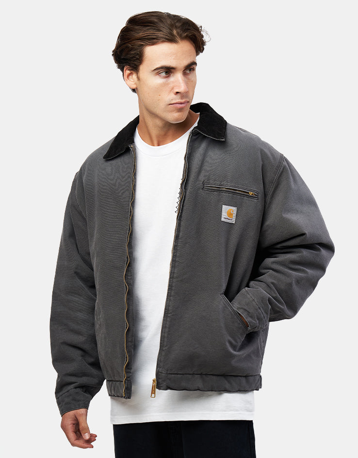 Carhartt WIP OG Detroit Jacket - Graphite/Black (Stone Canvas)