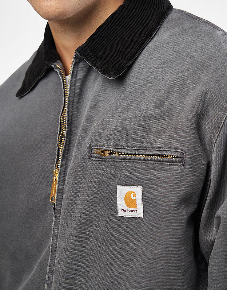 Carhartt WIP OG Detroit Jacket - Graphite/Black (Stone Canvas)