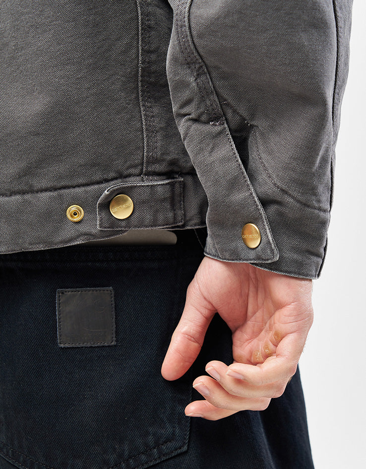 Carhartt WIP OG Detroit Jacket - Graphite/Black (Stone Canvas)