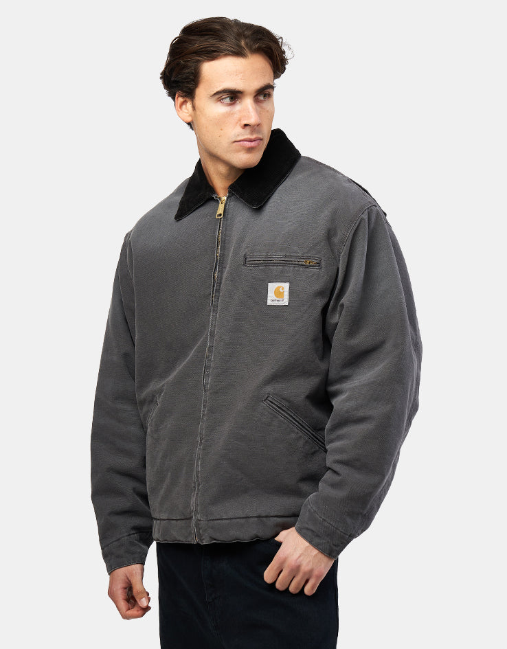 Carhartt WIP OG Detroit Jacket - Graphite/Black (Stone Canvas)