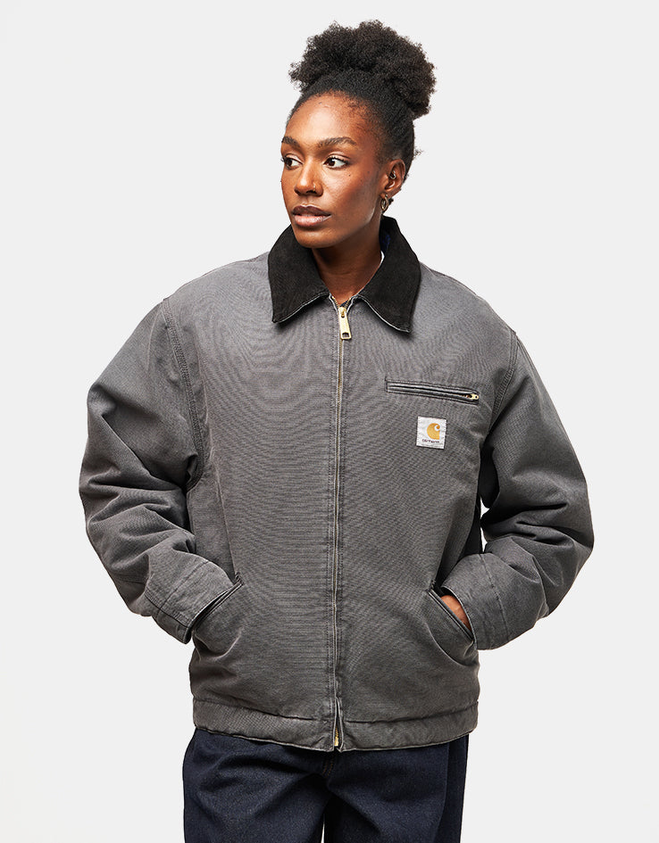 Carhartt WIP OG Detroit Jacket - Graphite/Black (Stone Canvas)