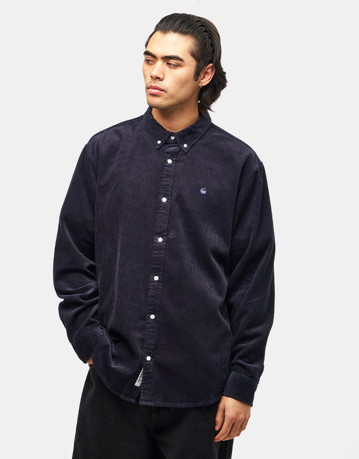 Carhartt WIP L/S Madison Cord Shirt - Dark Navy/Dark Navy