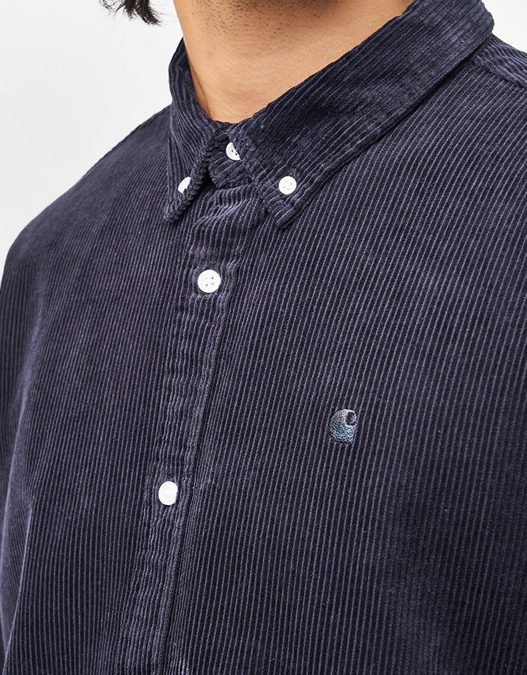 Carhartt WIP L/S Madison Cord Shirt - Dark Navy/Dark Navy