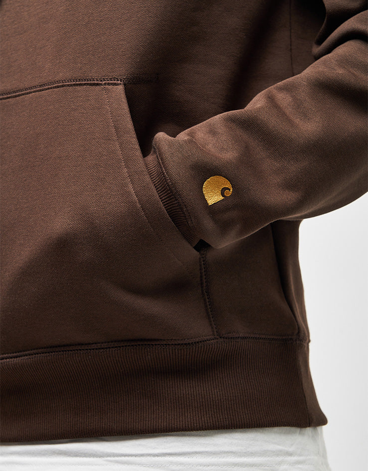 Carhartt WIP Hooded Chase Sweatshirt - Tobacco/Gold