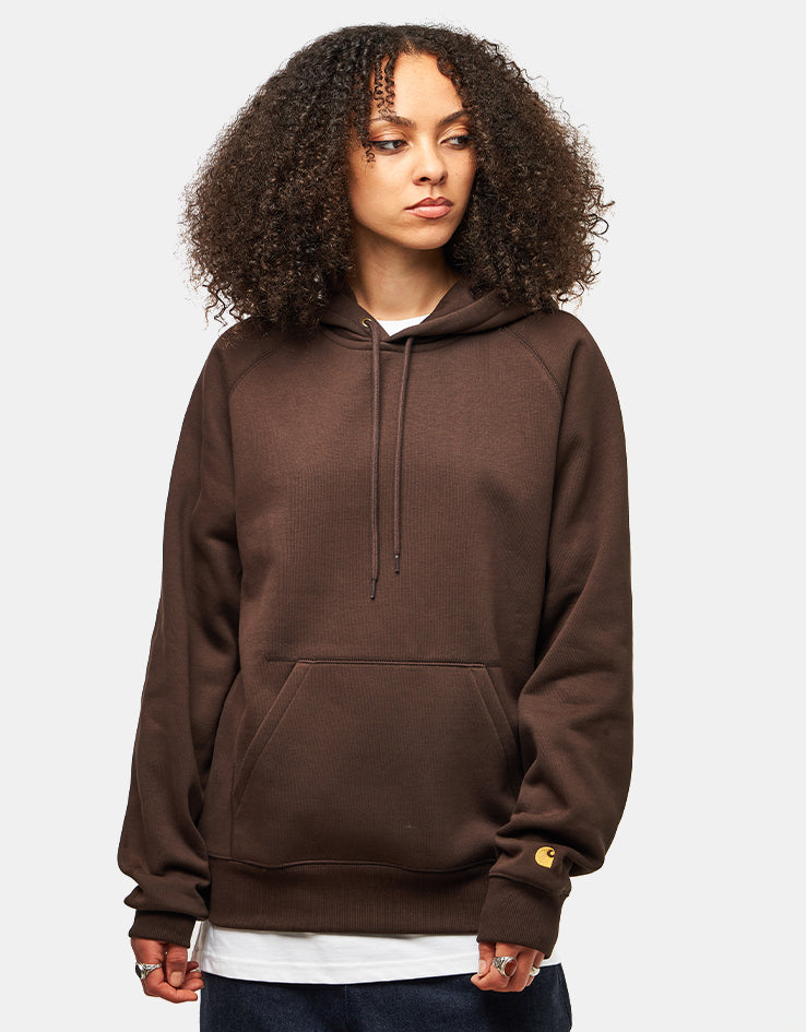 Carhartt WIP Hooded Chase Sweatshirt - Tobacco/Gold