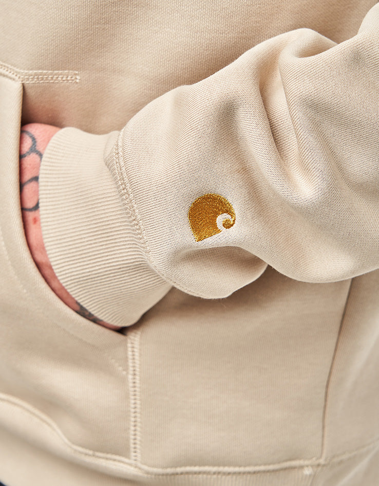 Carhartt WIP Hooded Chase Sweatshirt - Fleur De Sel/Gold