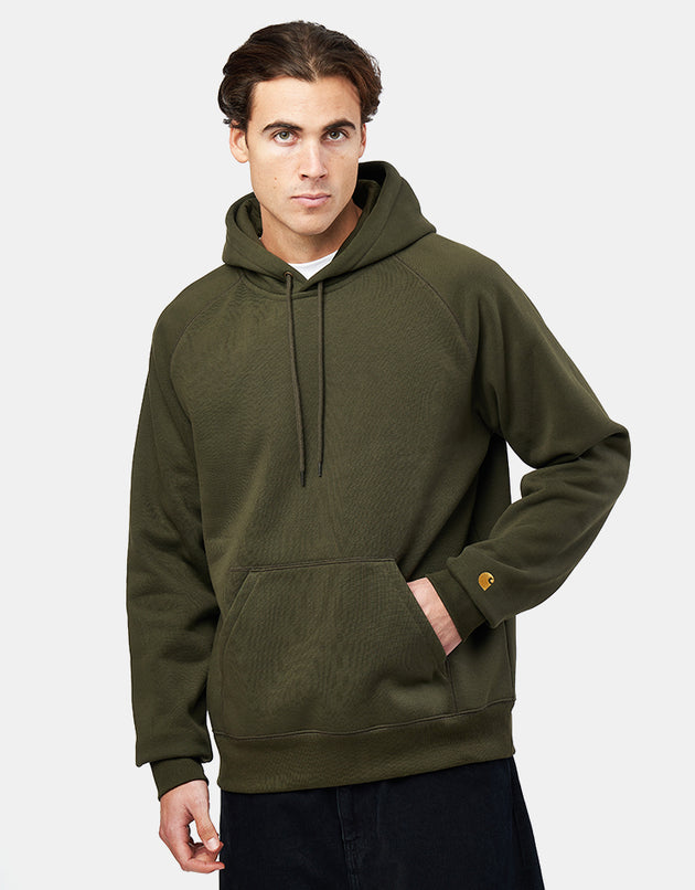 Carhartt WIP Hooded Chase Sweatshirt - Olive/Gold