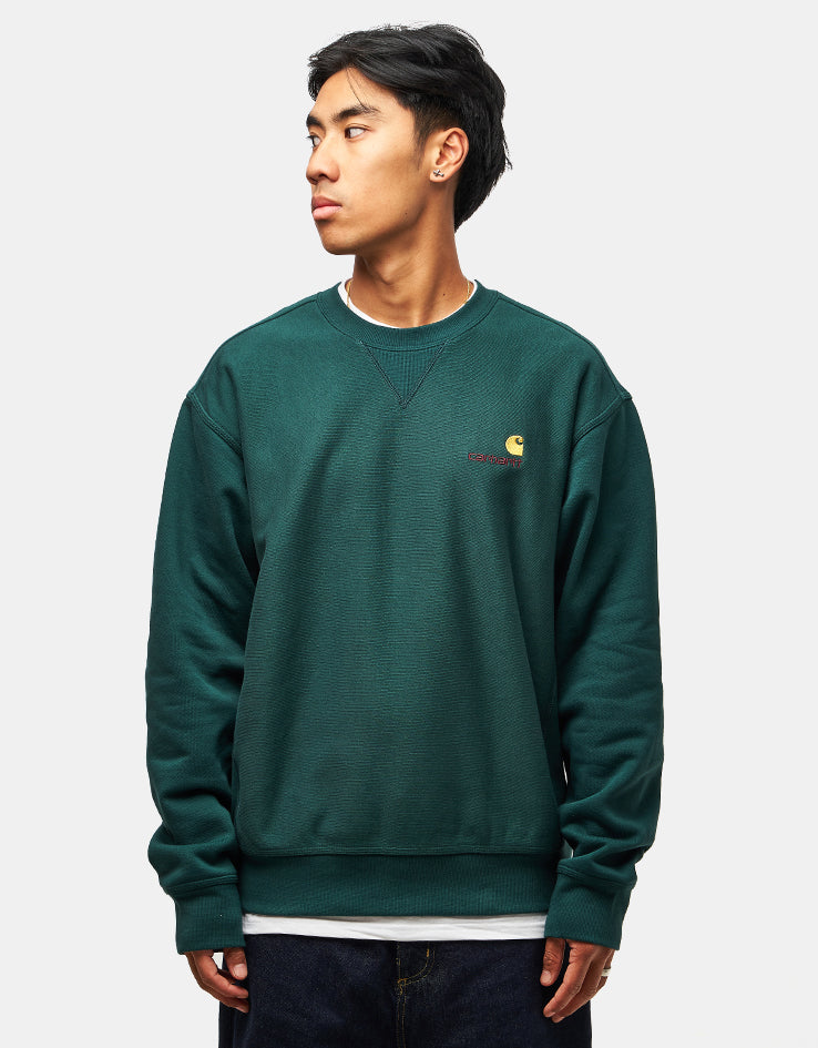 Carhartt WIP American Script Sweatshirt - Dark Fir