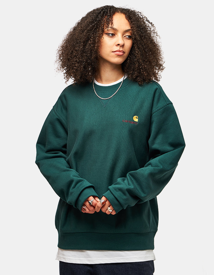 Carhartt WIP American Script Sweatshirt - Dark Fir
