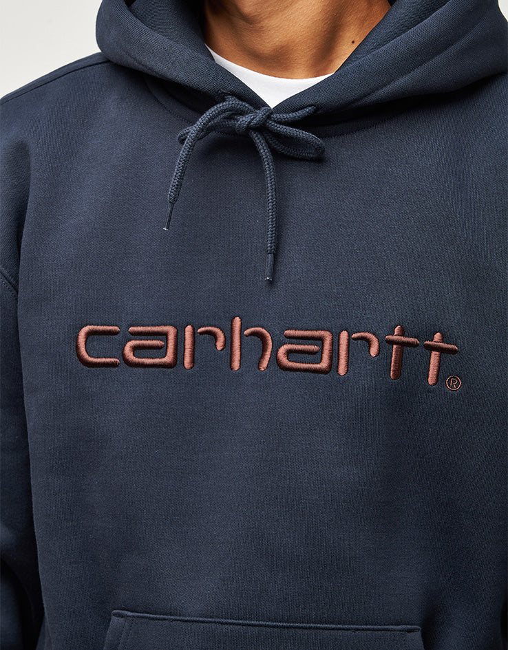 Carhartt WIP Hooded Carhartt Sweatshirt - Deep Night/Palisander