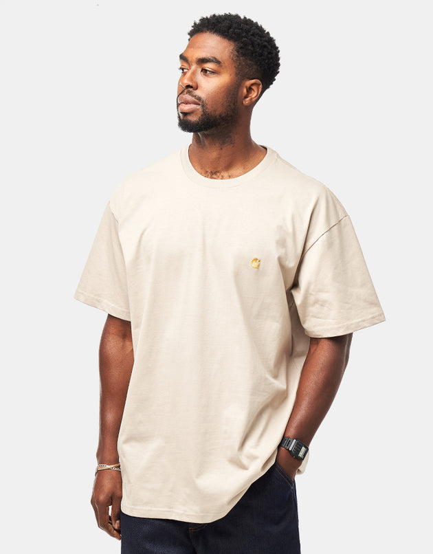 Carhartt WIP S/S Chase T-Shirt - Fleur De Sel/Gold