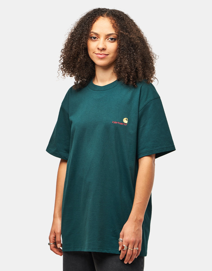 Carhartt WIP S/S American Script T-Shirt - Dark Fir