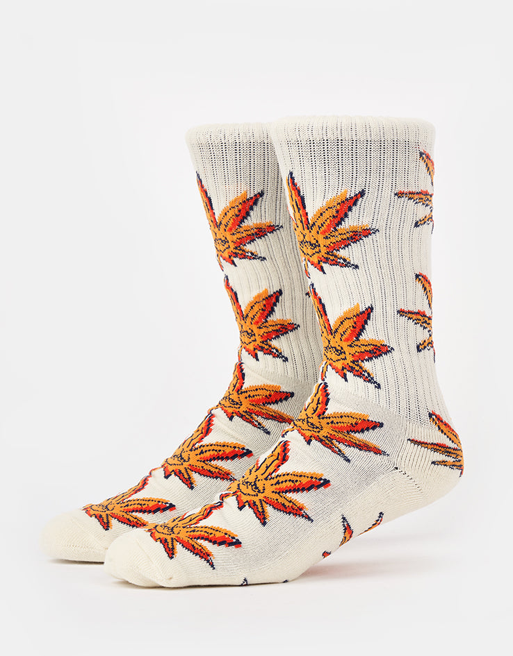 HUF Green Buddy Doodle Crew Socks - Natural