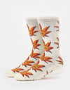 HUF Green Buddy Doodle Crew Socks - Natural