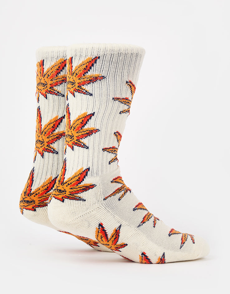 HUF Green Buddy Doodle Crew Socks - Natural