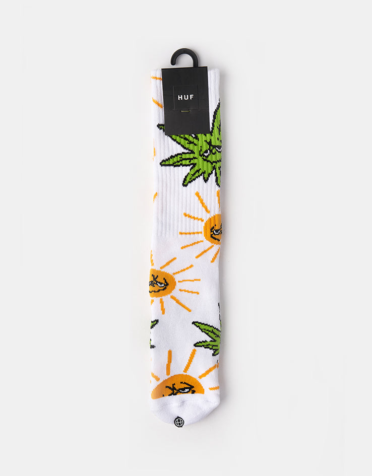 HUF Sunny Buddy Crew Socks - White