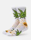 HUF Sunny Buddy Crew Socks - White