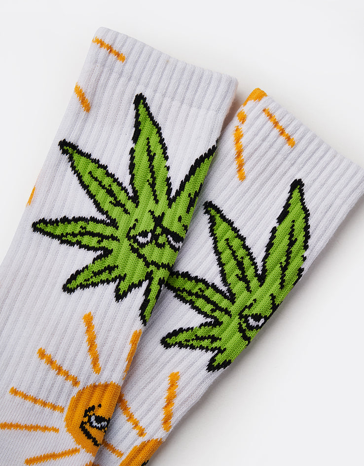 HUF Sunny Buddy Crew Socks - White