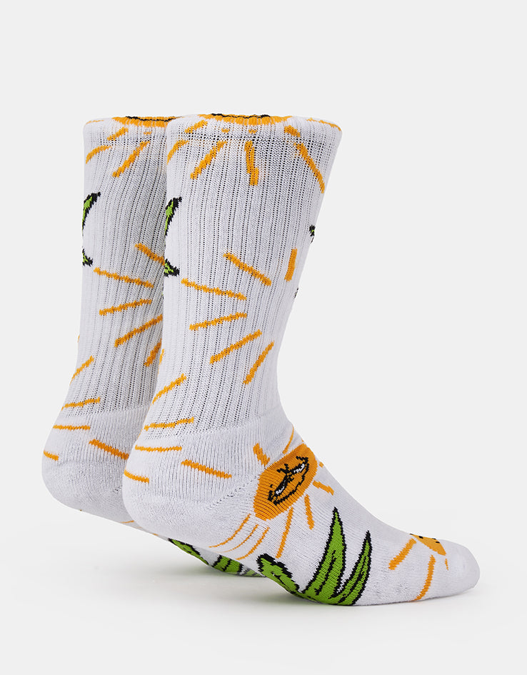 HUF Sunny Buddy Crew Socks - White