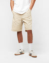 Carhartt WIP Single Knee Canvas Shorts - Dusty Hamilton Brown (Chalk Wash)