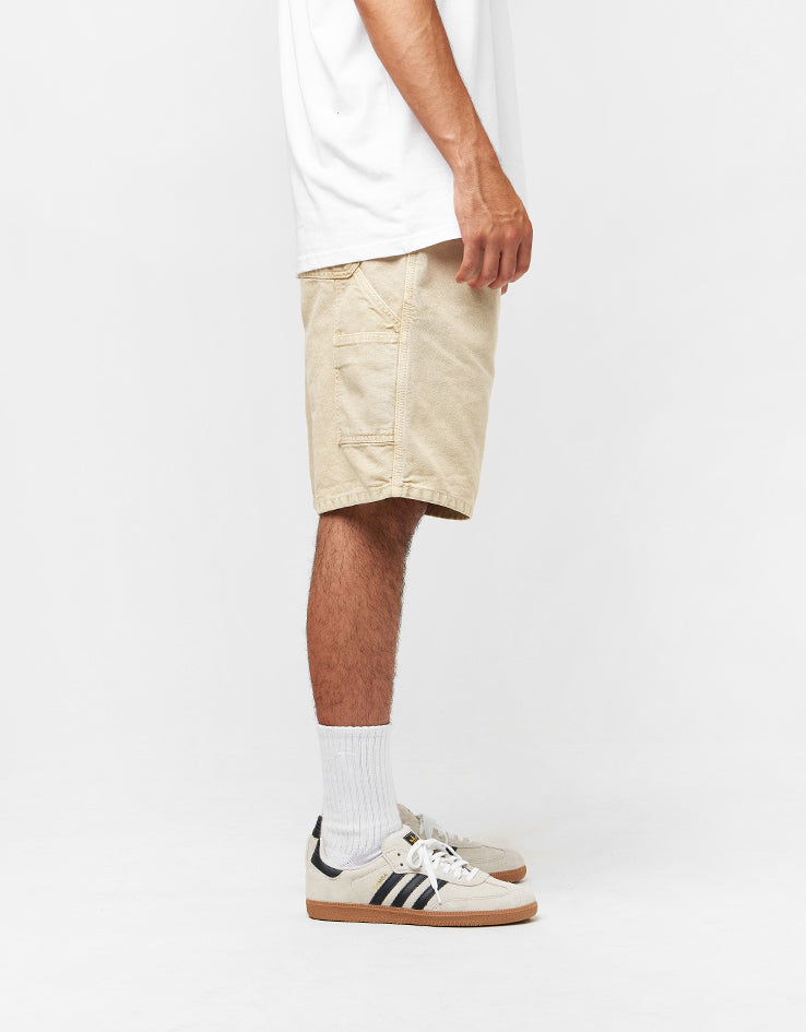 Carhartt WIP Single Knee Canvas Shorts - Dusty Hamilton Brown (Chalk Wash)