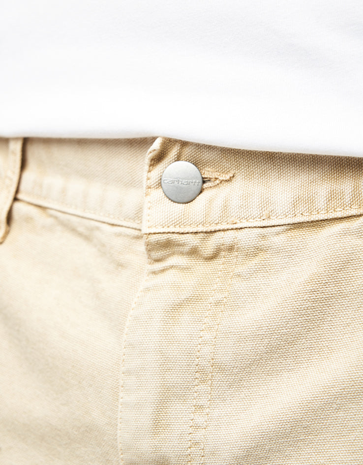 Carhartt WIP Single Knee Canvas Shorts - Dusty Hamilton Brown (Chalk Wash)