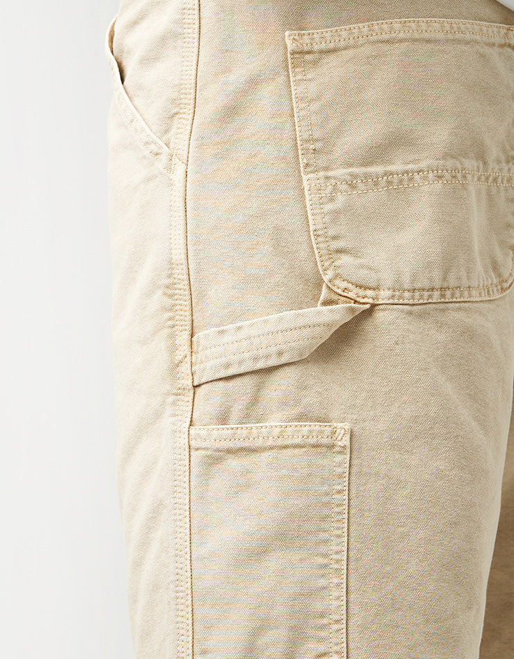 Carhartt WIP Single Knee Canvas Shorts - Dusty Hamilton Brown (Chalk Wash)