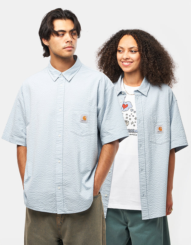 Carhartt WIP Toland S/S Shirt - Toland Stripe/Blue Fog