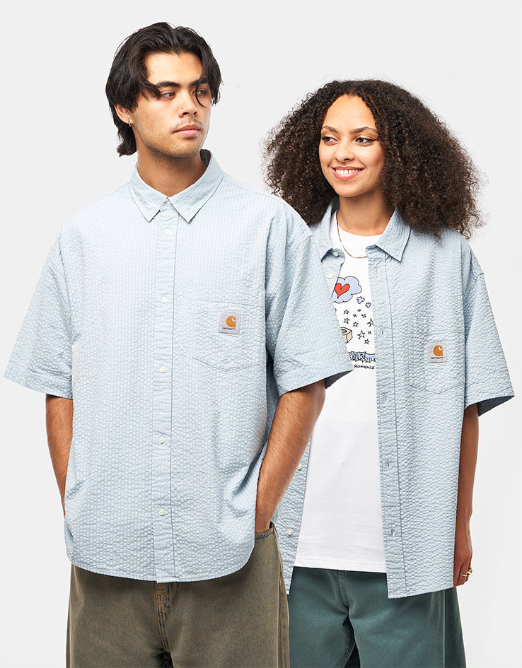 Carhartt WIP Toland S/S Shirt - Toland Stripe/Blue Fog