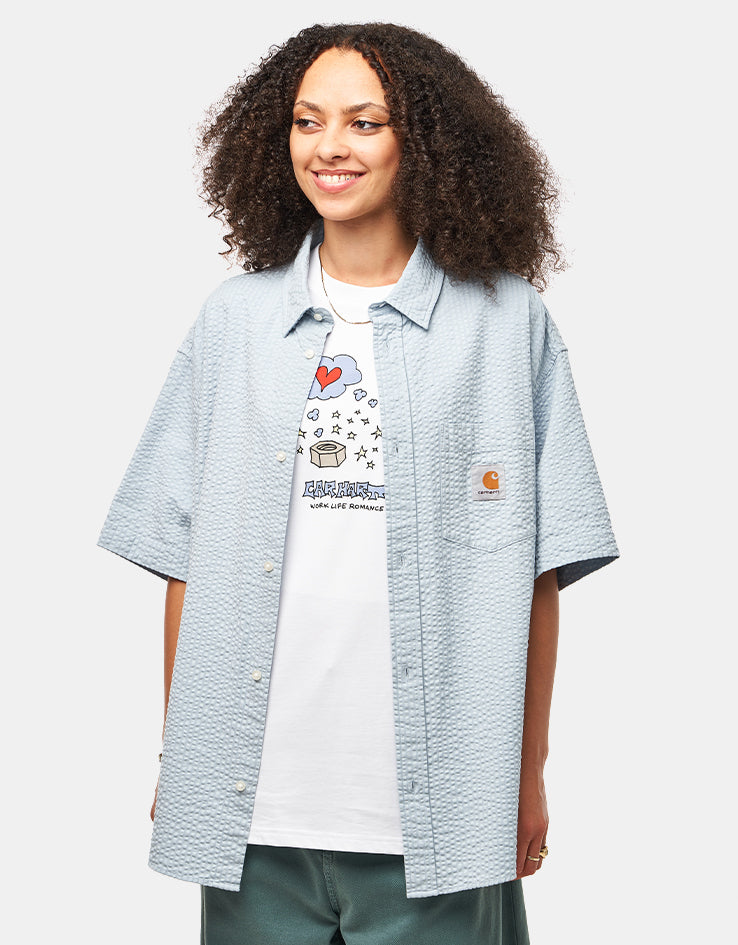 Carhartt WIP Toland S/S Shirt - Toland Stripe/Blue Fog