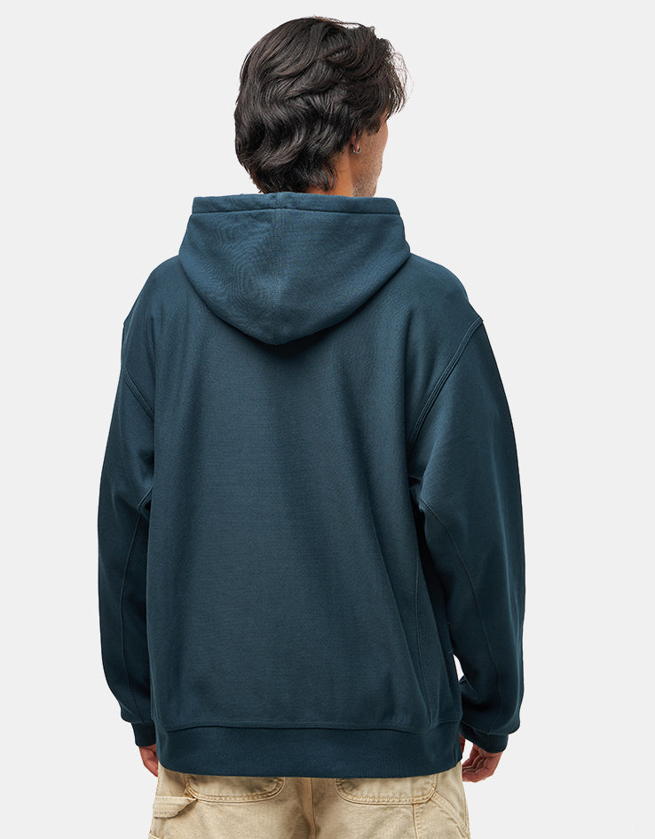 Carhartt WIP Hooded American Script Sweatshirt - Deep Lagoon