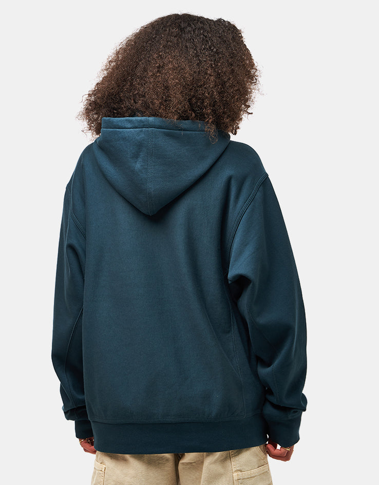 Carhartt WIP Hooded American Script Sweatshirt - Deep Lagoon