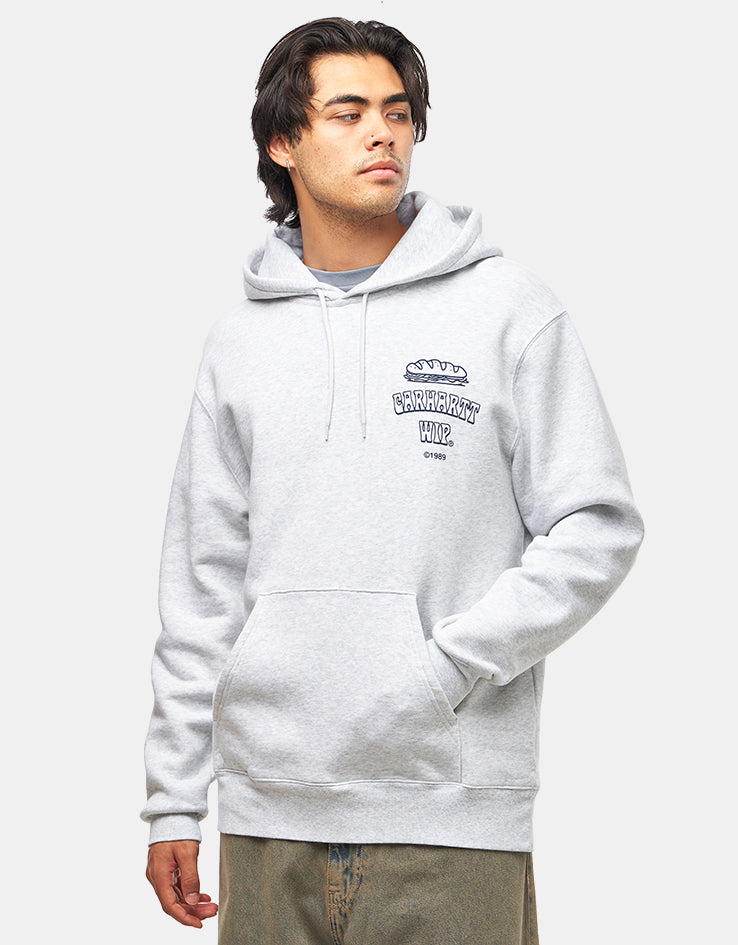 Carhartt WIP Hooded Sandwich Sweatshirt - Ash Heather/Blue