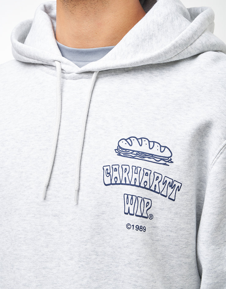 Carhartt WIP Hooded Sandwich Sweatshirt - Ash Heather/Blue