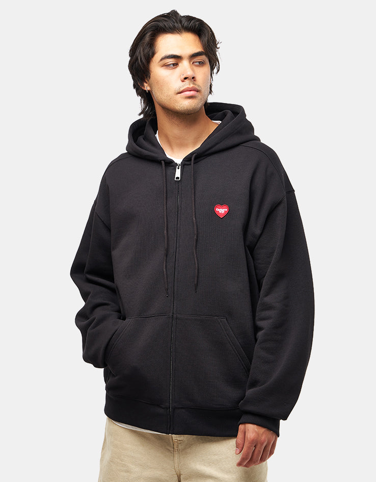 Carhartt WIP Heart II Hartt Hooded Sweat Jacket - Black