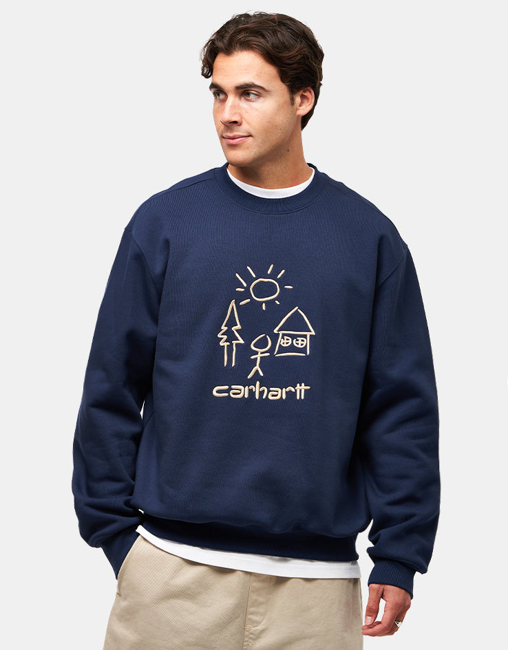 Carhartt WIP Masterpiece Sweatshirt - Air Force Blue/Dusty Hamilton Brown