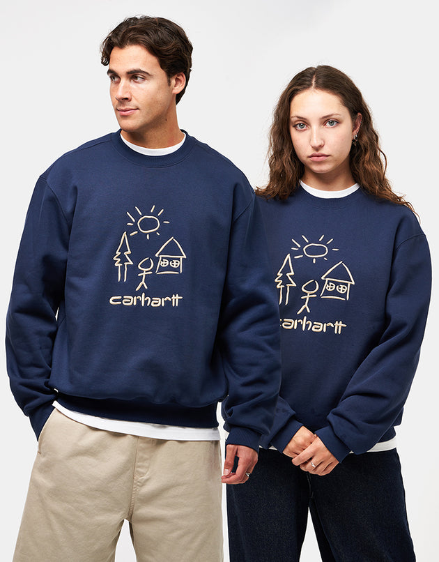 Carhartt WIP Masterpiece Sweatshirt - Air Force Blue/Dusty Hamilton Brown