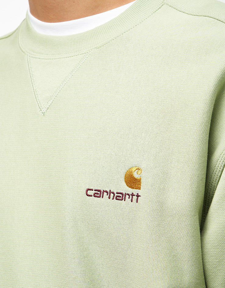 Carhartt WIP American Script Sweatshirt - Pale Olive