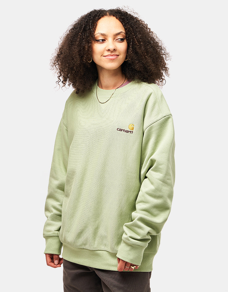 Carhartt WIP American Script Sweatshirt - Pale Olive