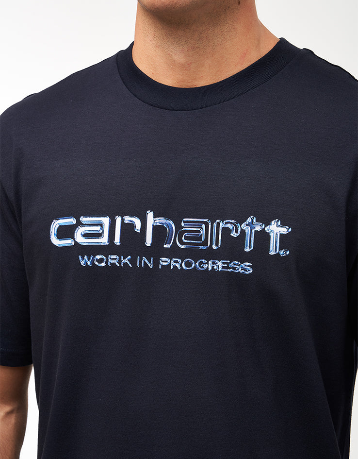 Carhartt WIP Solar Chrome Script T-Shirt - Dark Navy