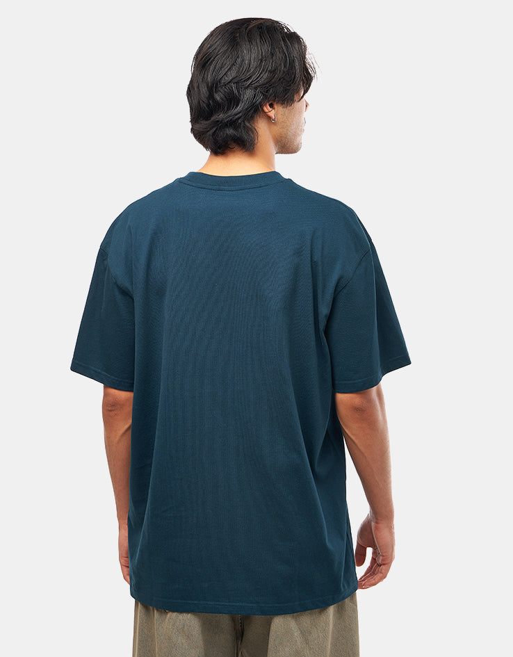 Carhartt WIP S/S American Script T-Shirt - Deep Lagoon