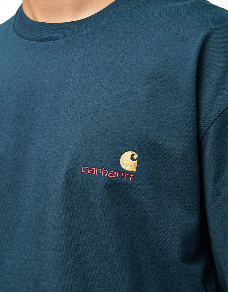 Carhartt WIP S/S American Script T-Shirt - Deep Lagoon