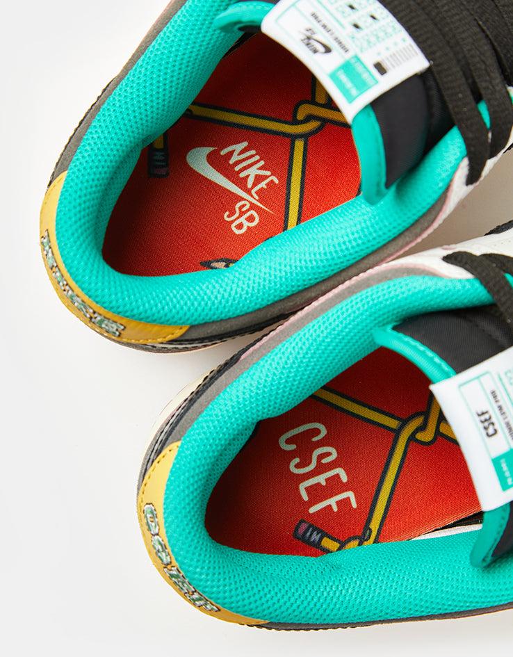 Nike SB 'CSEF' Dunk Low Pro QS Skate Shoes - Summit White/Black-White-Iron Grey