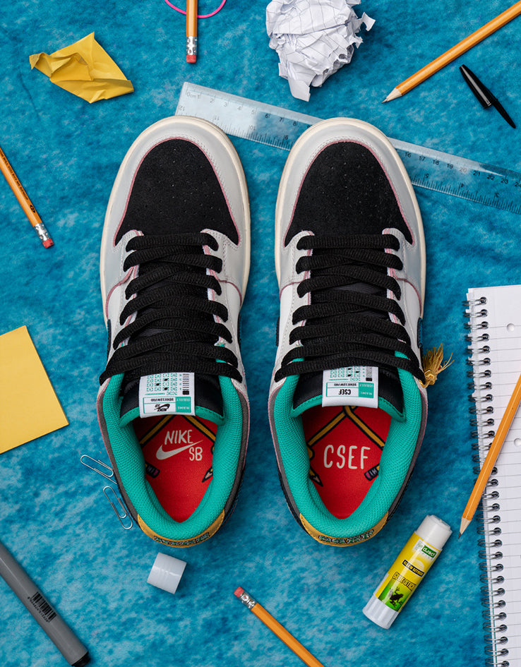 Nike SB 'CSEF' Dunk Low Pro QS Skate Shoes - Summit White/Black-White-Iron Grey