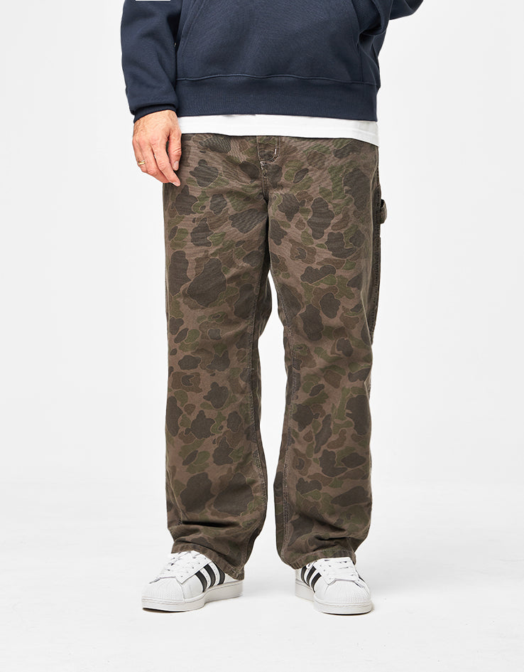 Carhartt WIP Single Knee Pant - Camo Duck/Green/Porphyry (Garment Dyed)